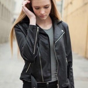 Brandy Melville Black Leather Biker Jacket